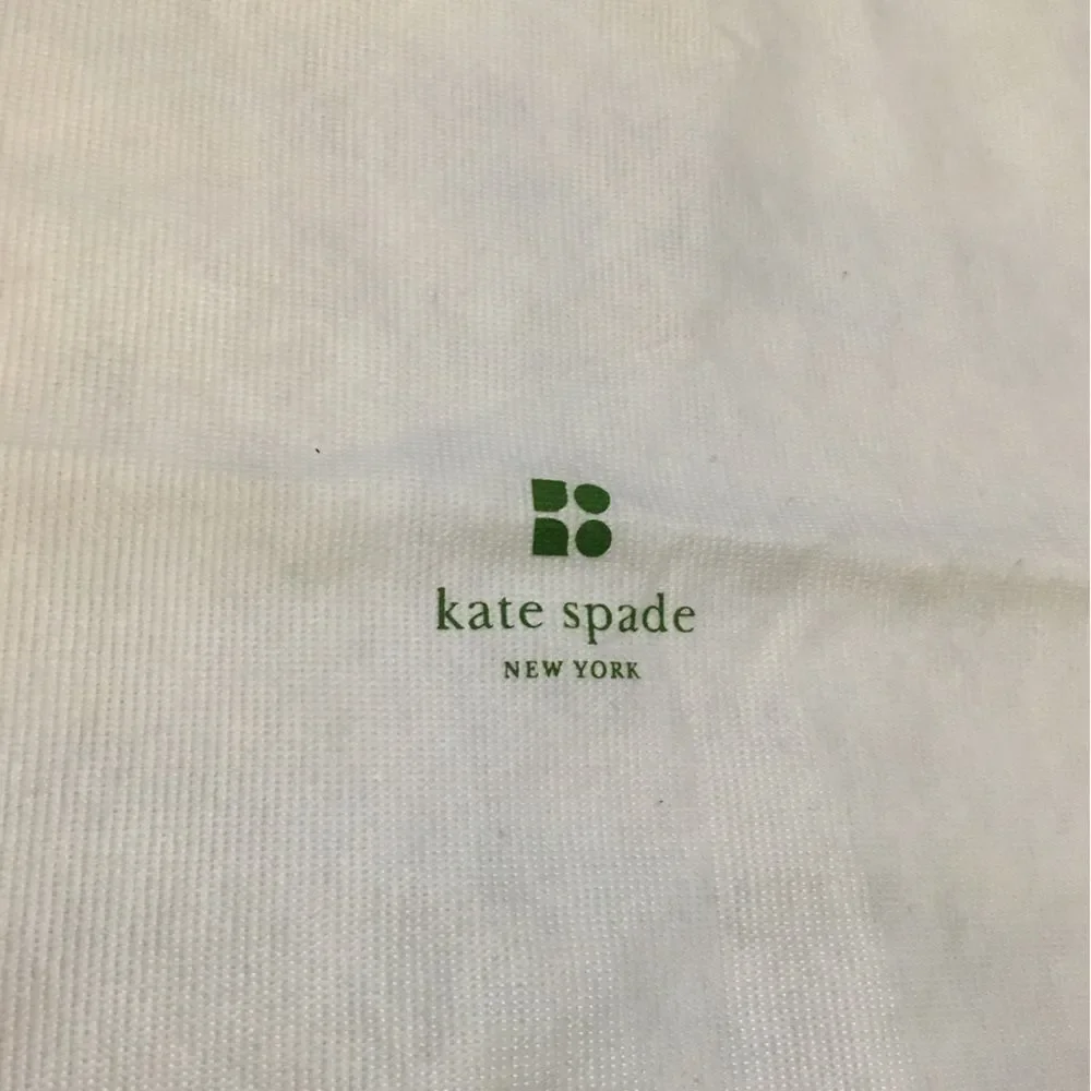 Kate Spade White drawstring dustbag logo on front